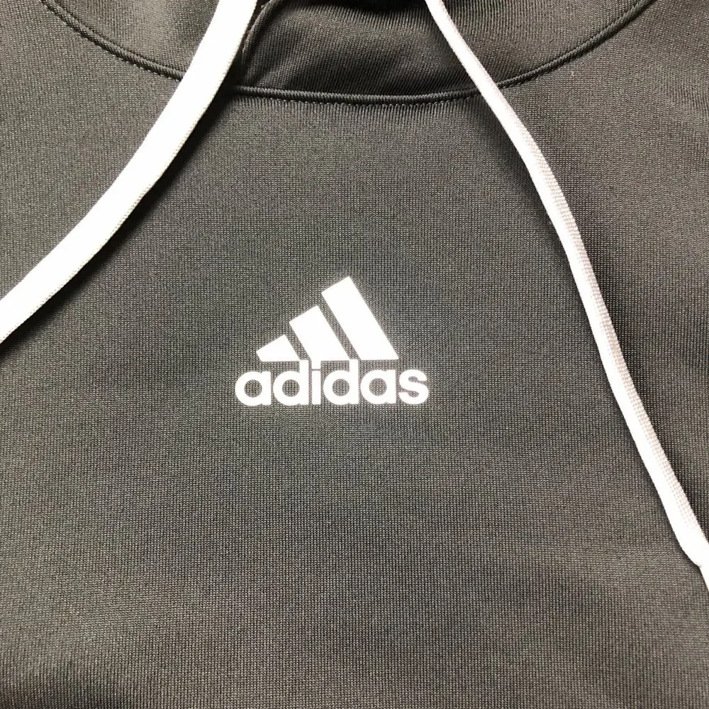 Adidas pull over hoodie, front kangaroo pocket zipped pocket size large